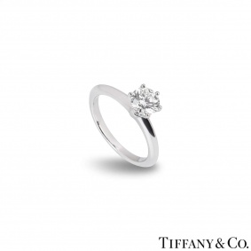 Tiffany & Co. Round Brilliant Cut Diamond Ring 0.86ct H/VVS1 XXX